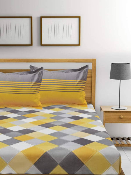 Jagmiva Designer Printed Cotton Double Bedsheet With 2 Pilow Cover