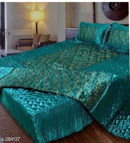 Royal Satin Gold Print Bedding Set