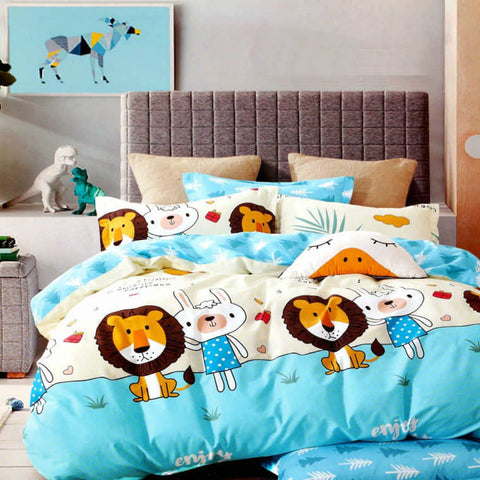 Jagmiva Cartoon Printed Cotton Double Bedsheet With  2 Pilow Cover (90*100 inch)